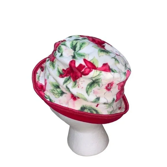 Baby Lulu Los Angeles Baby's Bucket Hat 18-24 Months Velour Floral Magenta NWT - Picture 4 of 4